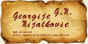 Georgije Mijalković vizit kartica
